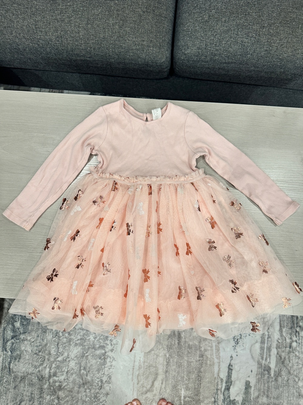 H&M Light Pink Tulle Bow Dress